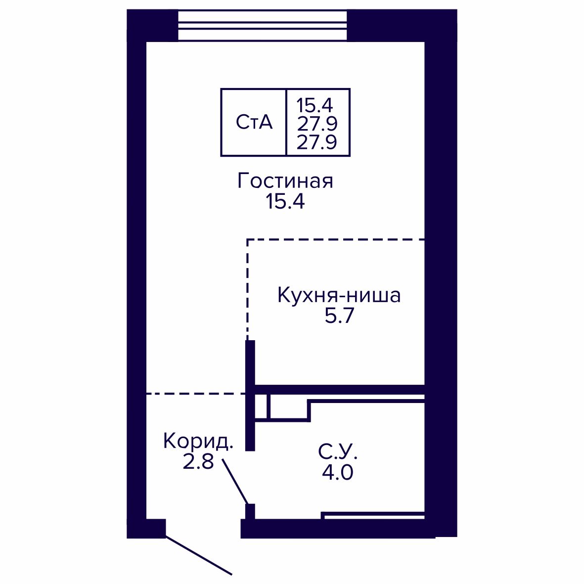 Корпус 2, квартира №24, 27.98 м²